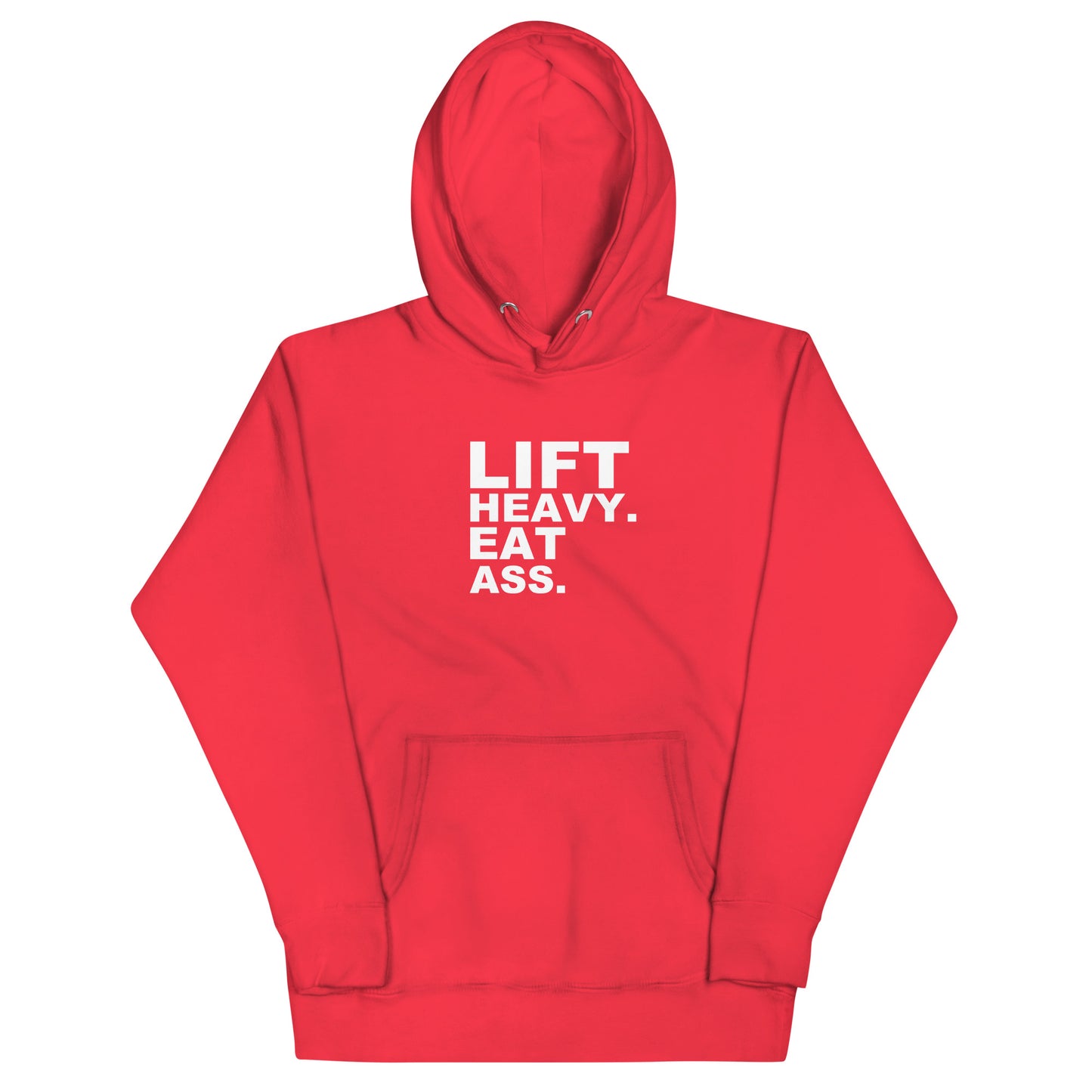 Lift Heavy. Eat Ass. Hoodie - Red