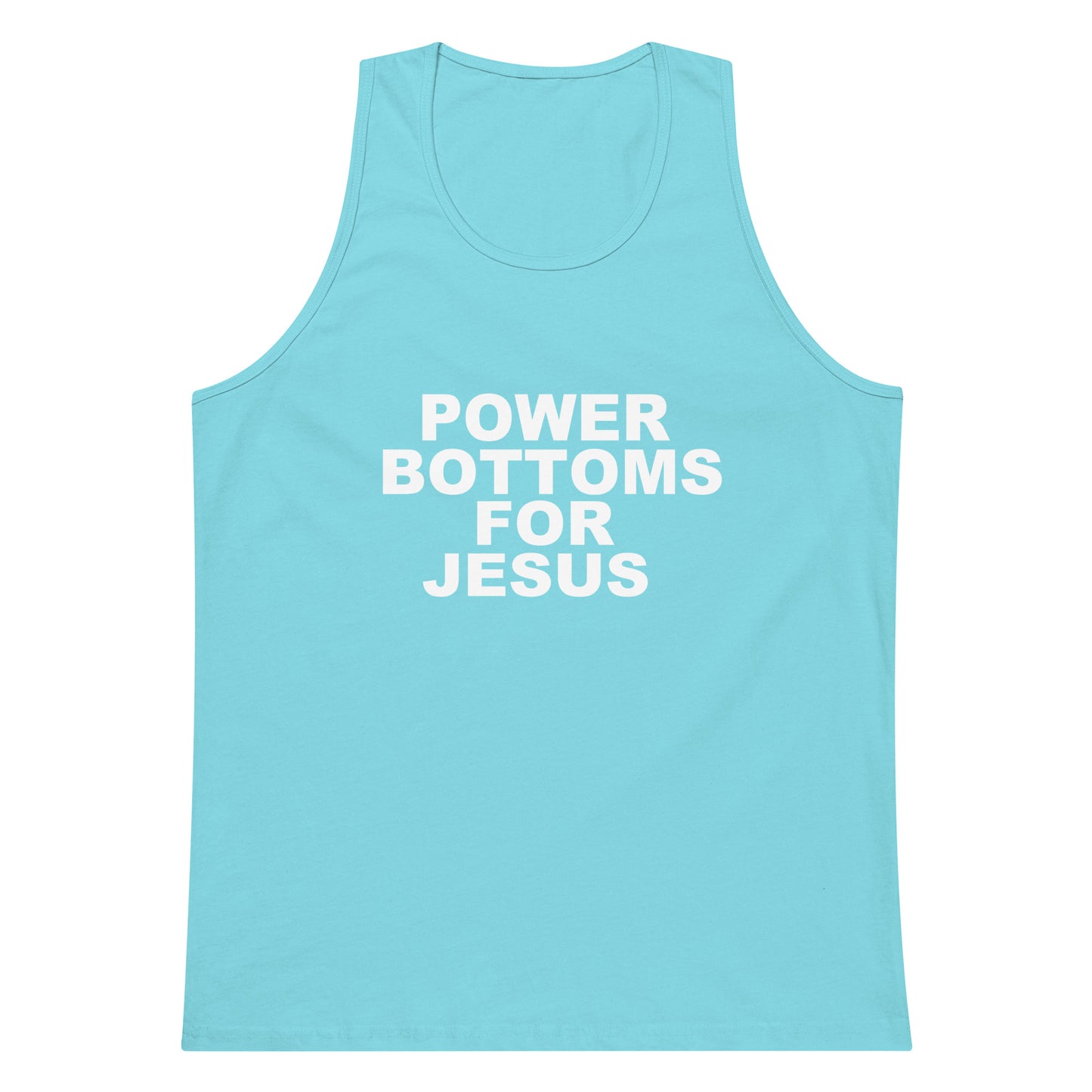 Power Bottoms For Jesus Tank Top - Pacific Blue