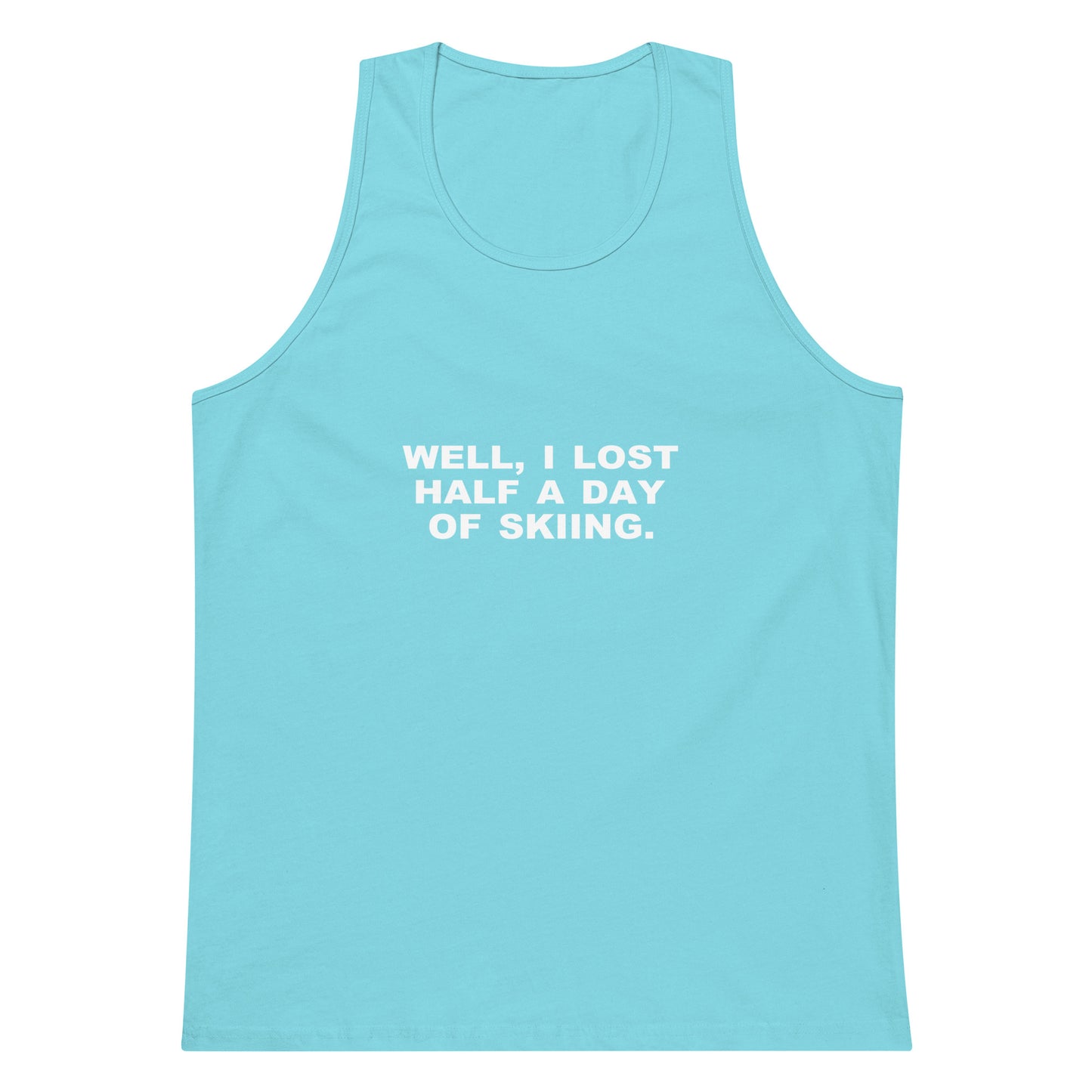 Lost Half A Day Of Skiing Tank Top - Pacific Blue