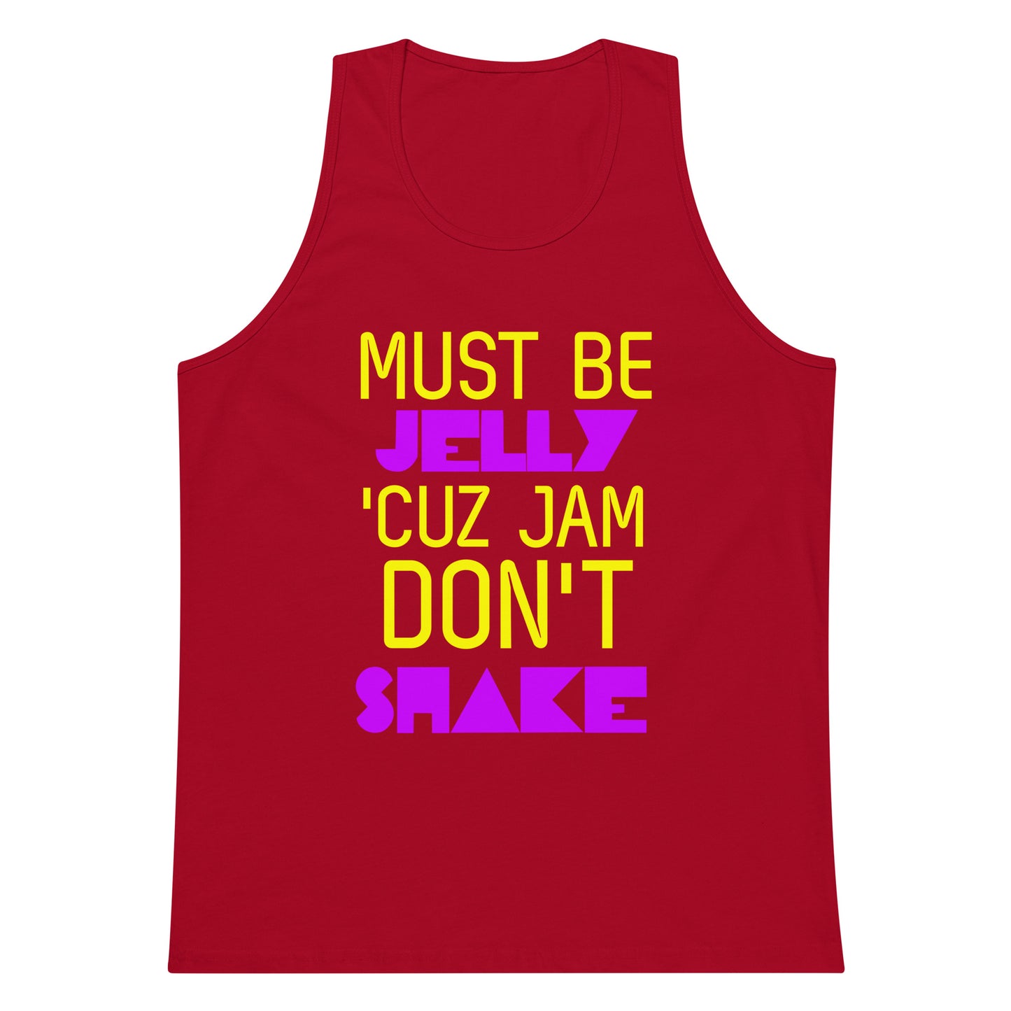Must Be Jelly Cuz Jam Don't Shake Tank Top - Red