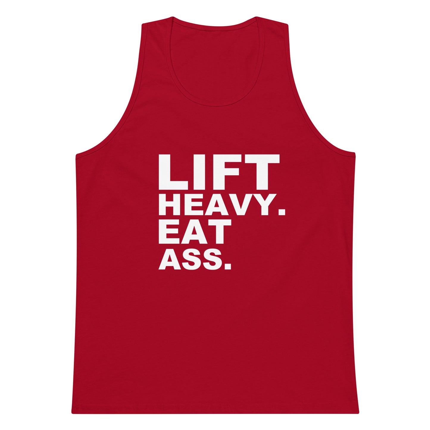 Lift Heavy. Eat Ass. Tank Top - Red
