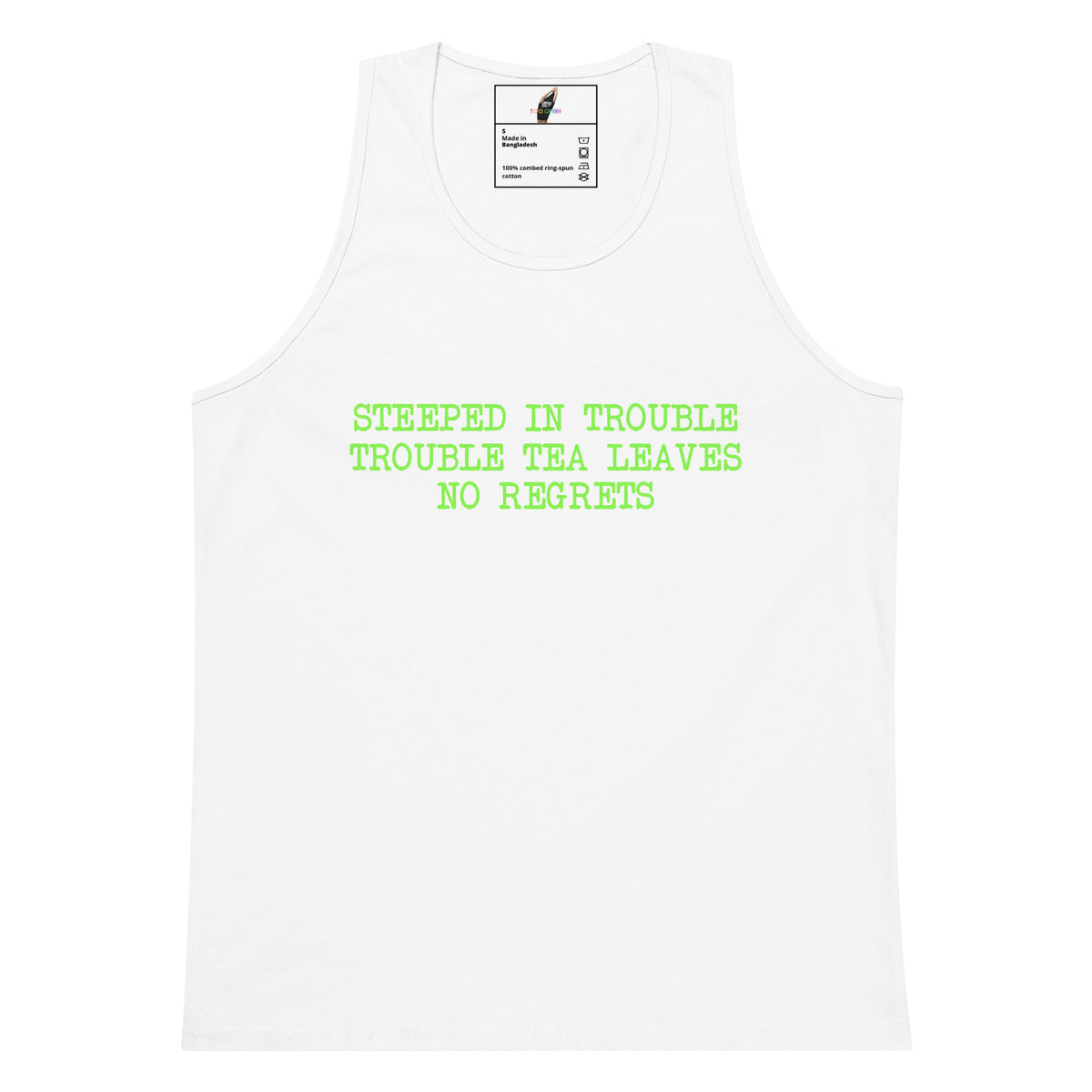 Steeped In Trouble Unisex tank top - White