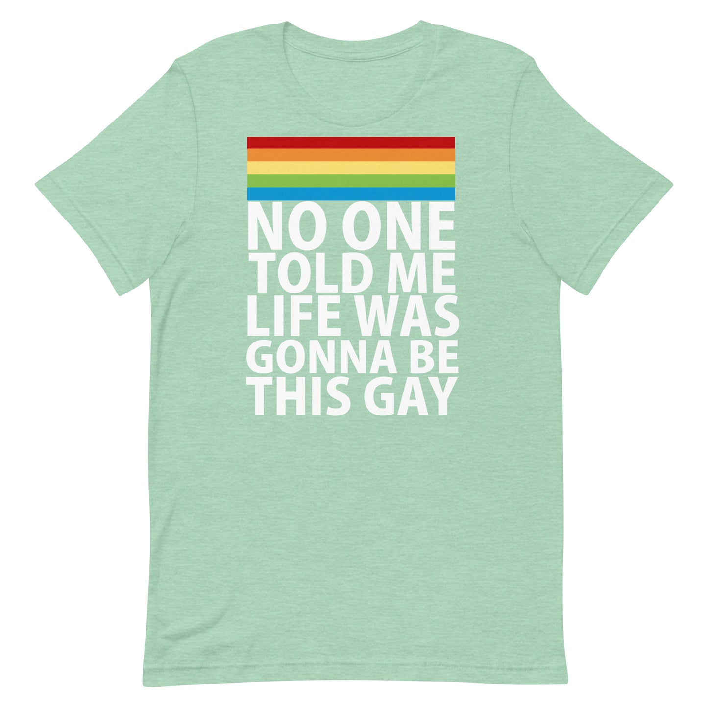 No One Told Me Life Was Gonna Be This Gay T-Shirt - Heather Prism Mint
