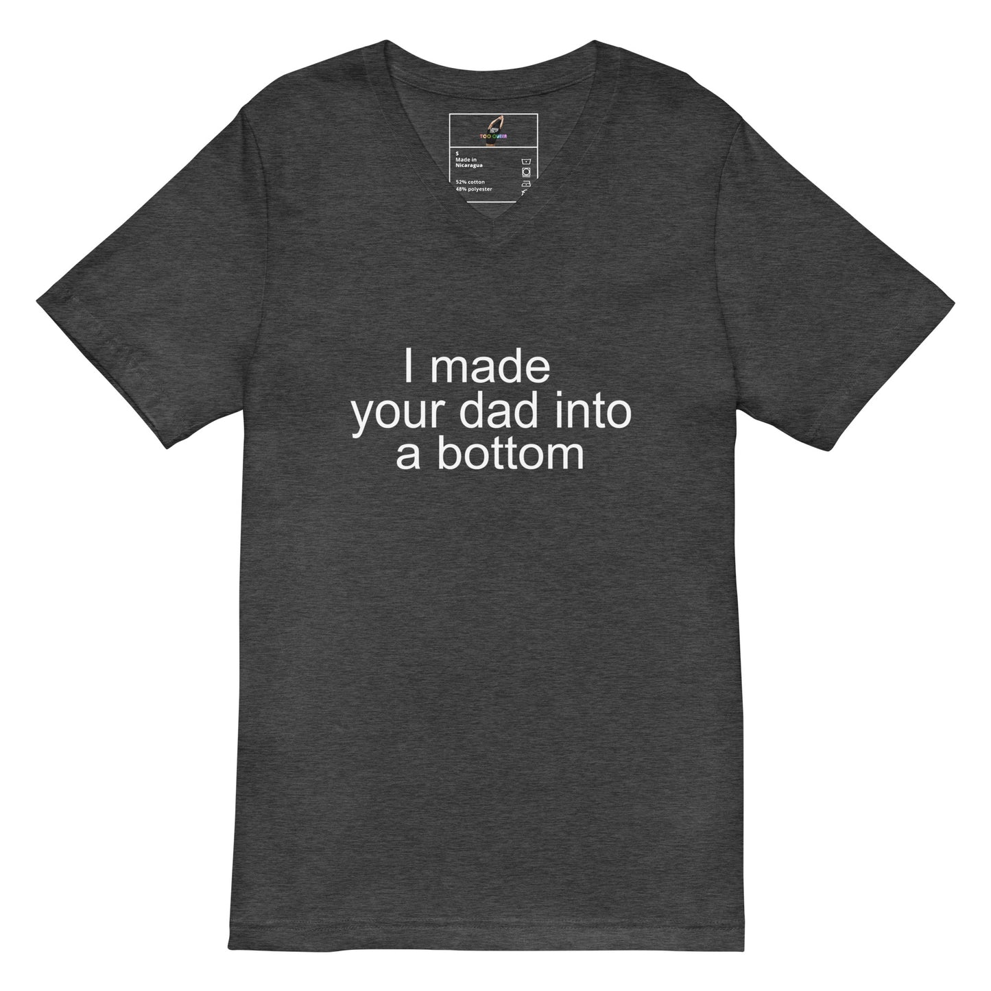 Navy blue t-shirt with white 'BBQ Timer' graphic on a white background