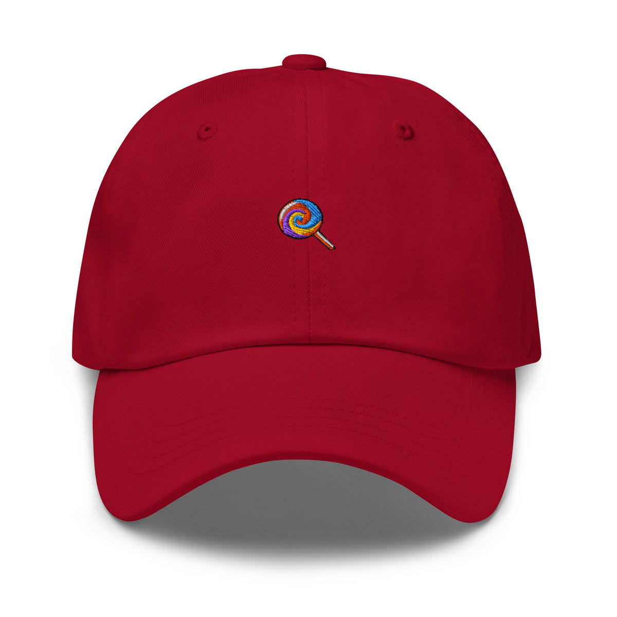 Lollipop emoji Embroidered Dad hat - Cranberry