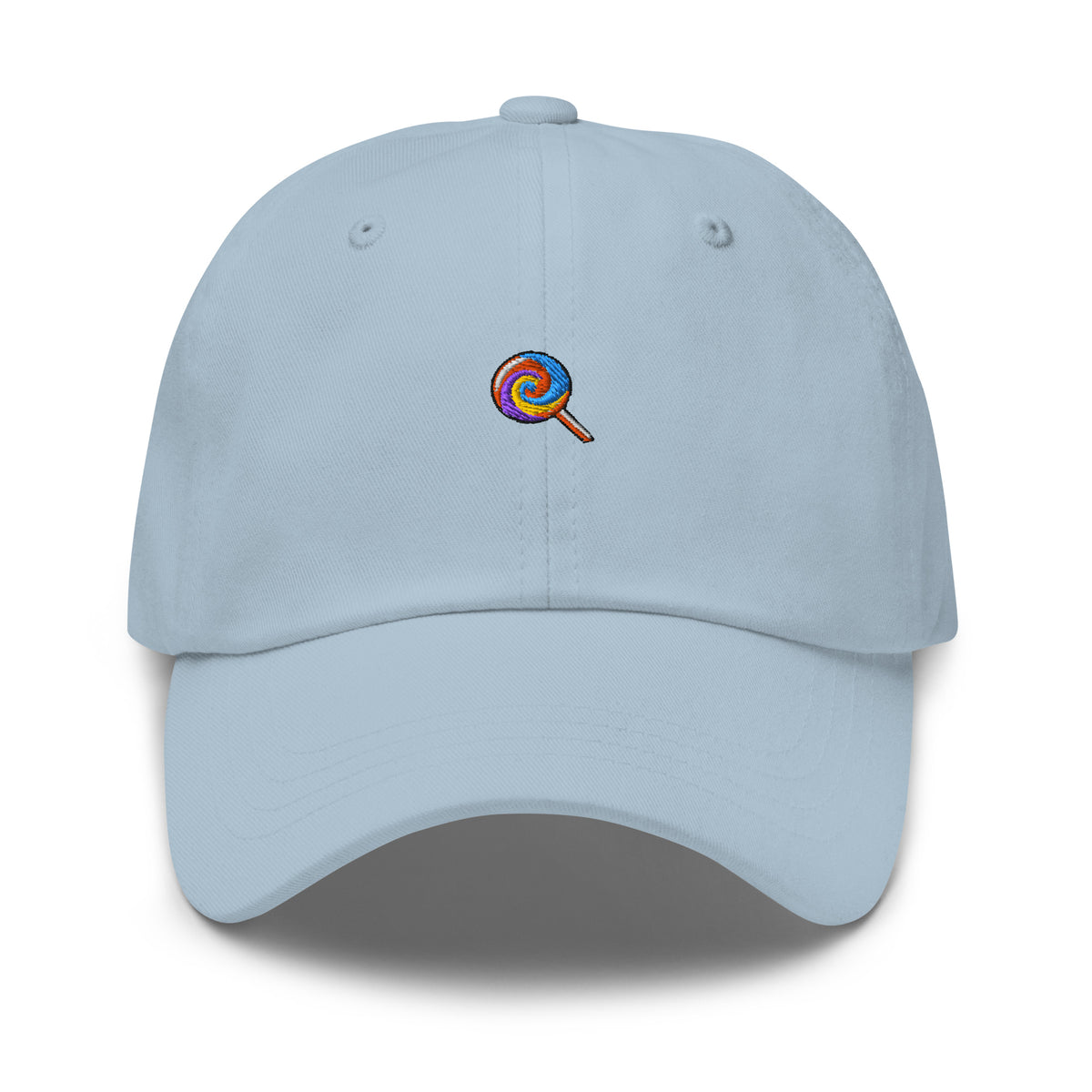 Lollipop emoji Embroidered Dad hat - Light Blue