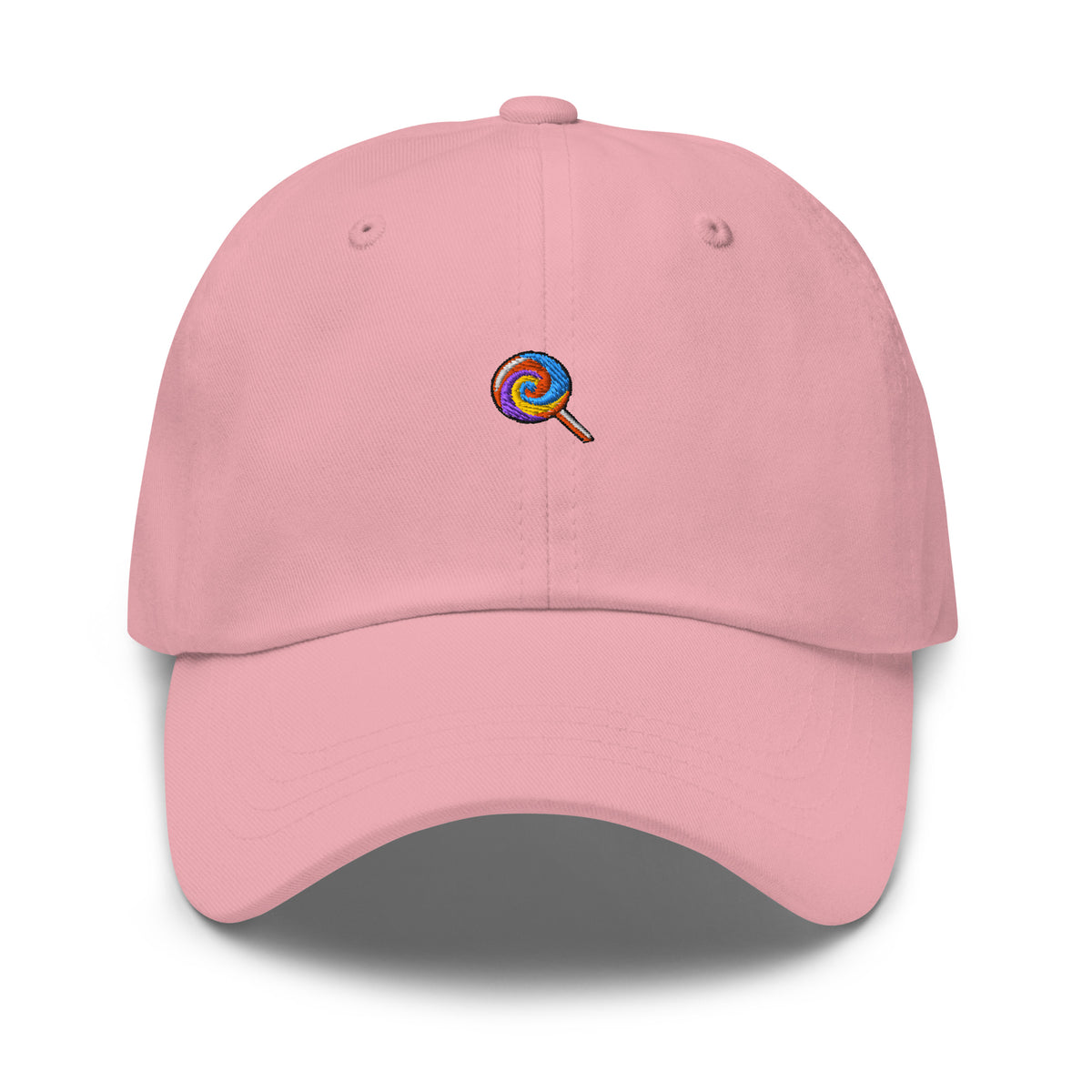 Lollipop emoji Embroidered Dad hat - Pink