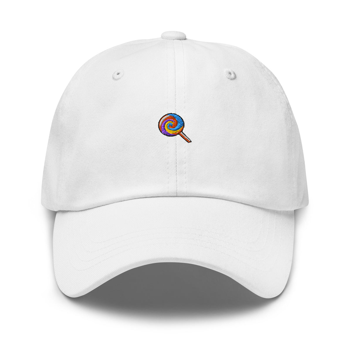 Lollipop emoji Embroidered Dad hat - White
