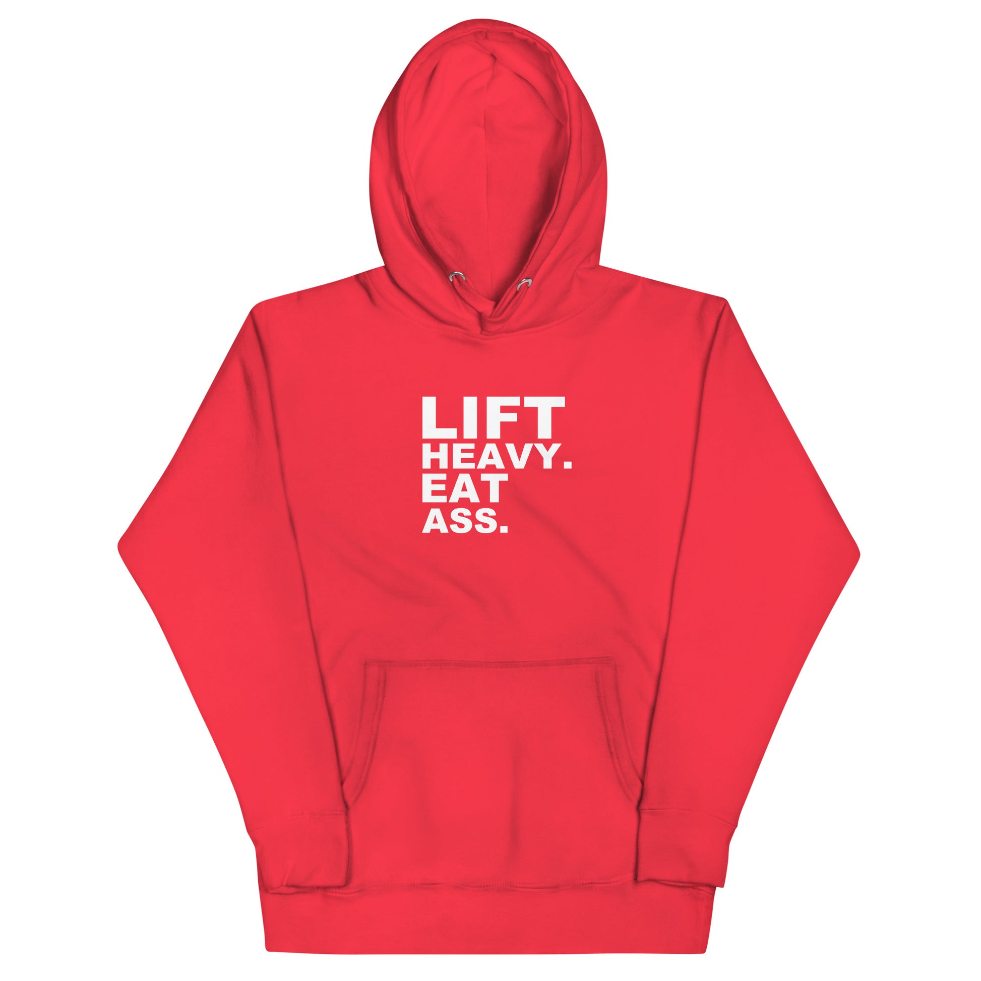 Lift Heavy. Eat Ass. Hoodie - Red