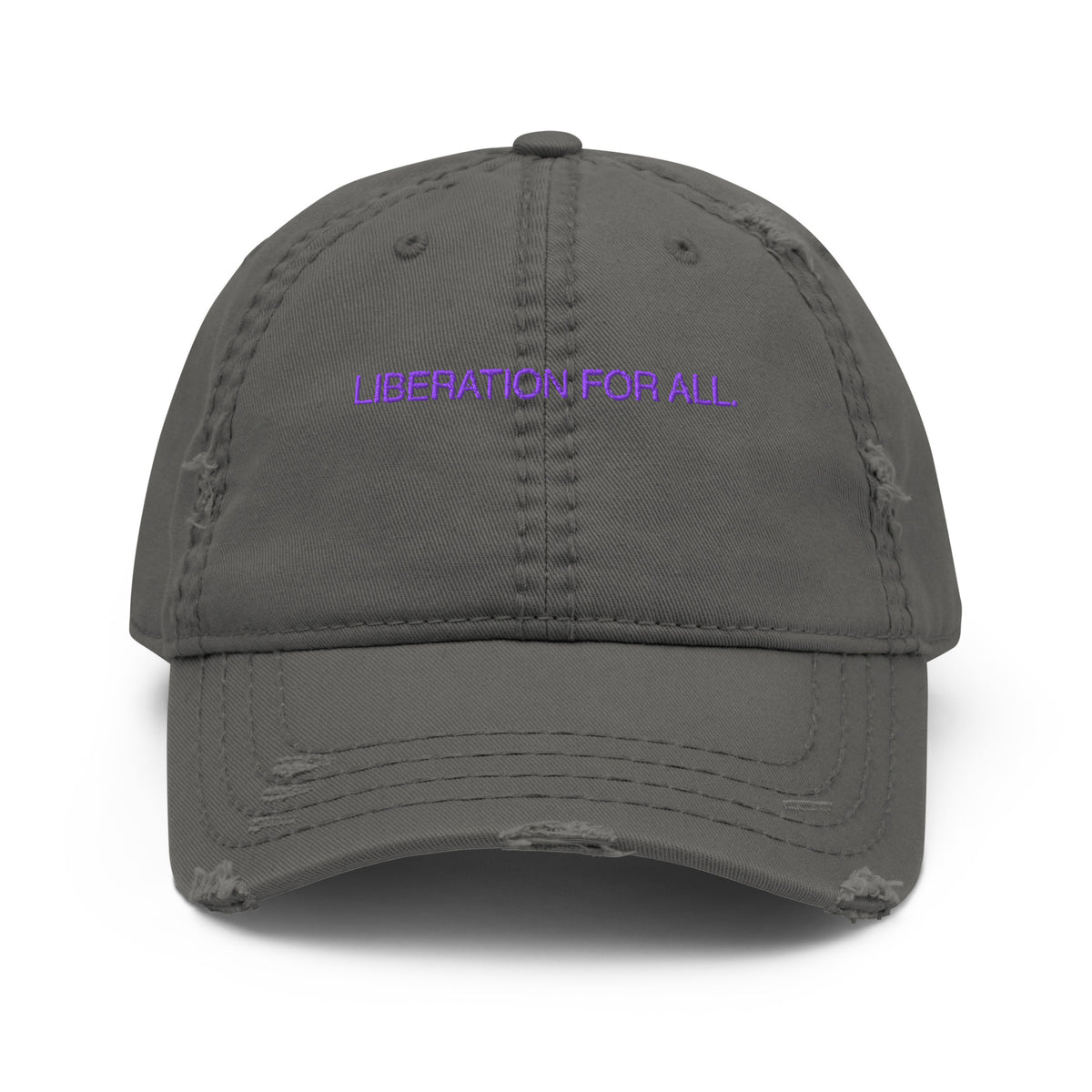Liberation For All Distressed Dad Hat - Grey
