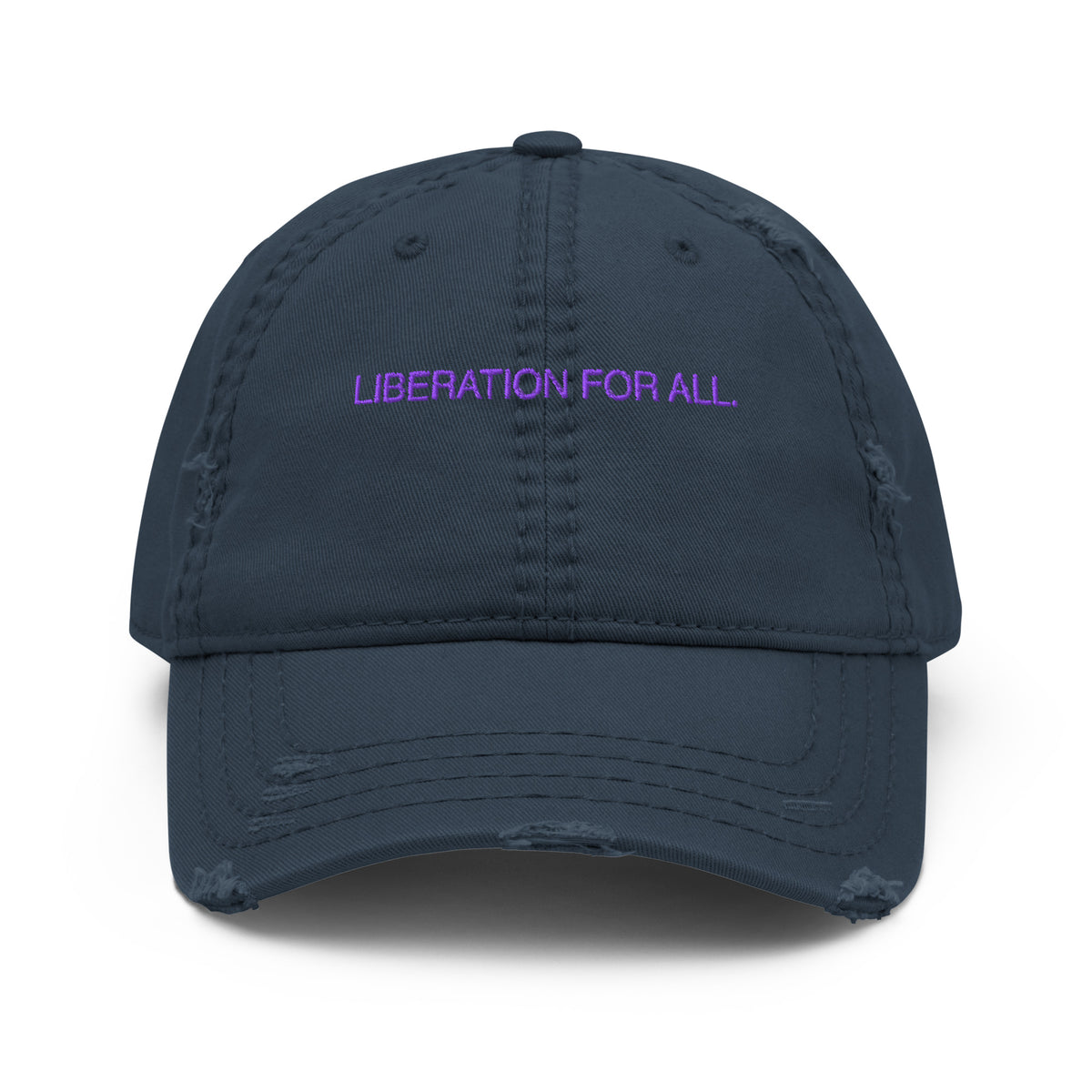 Liberation For All Distressed Dad Hat - Navy
