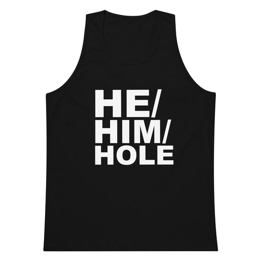 He Him Hole Tank Top - Black