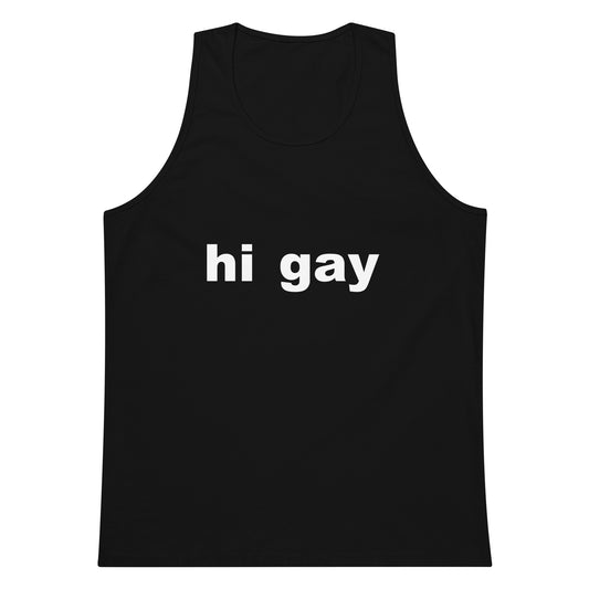 Hi Gay Tank Top - Black