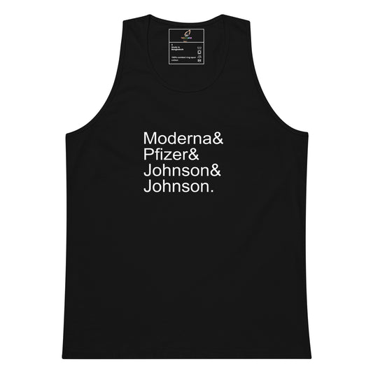 Gray tank top with a small graphic on the chest against a white background