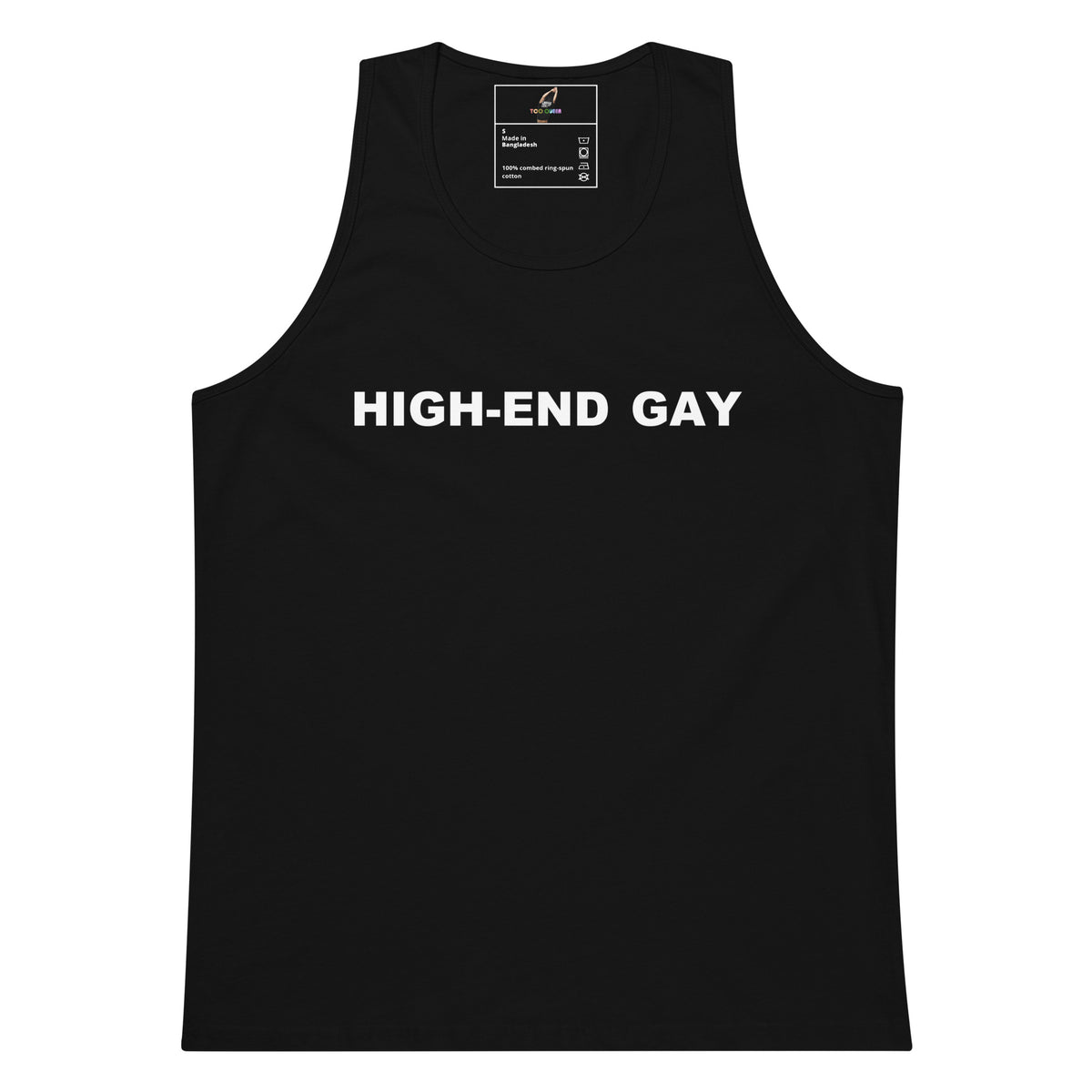 A dark heather gray sleeveless tank top featuring a large graphic print on the chest of an eagle head with wings and the text 'IRON EAGLE', 'SYNDICATE', and '117' in metallic silver, white, and red tones.