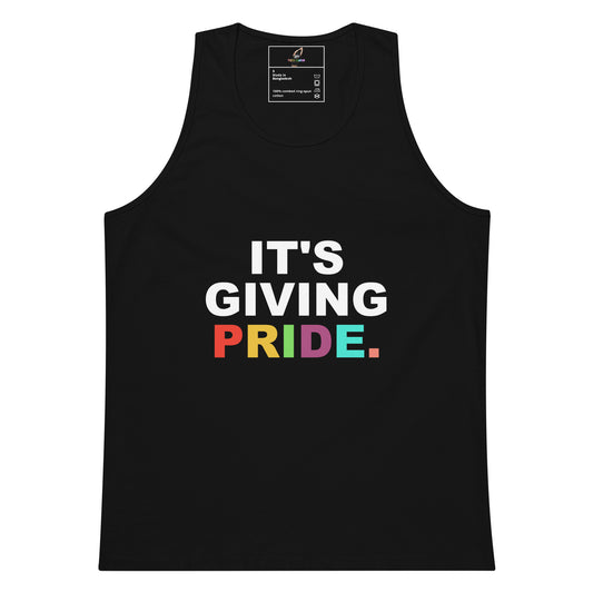 It's Giving Pride. Unisex Tank Top - Black