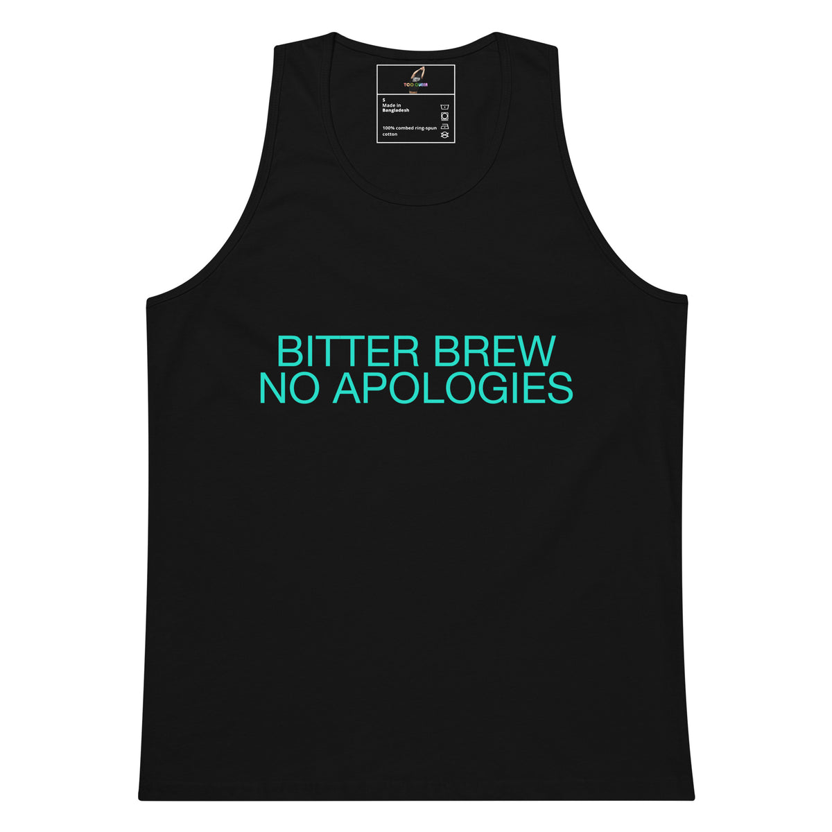BITTER BREW NO APOLOGIES Unisex tank top - Black