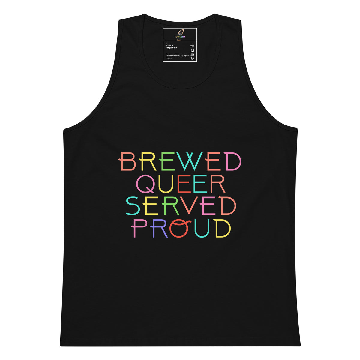 Brewed Queer Served Proud Unisex tank top - Black