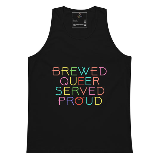 Brewed Queer Served Proud Unisex tank top - Black