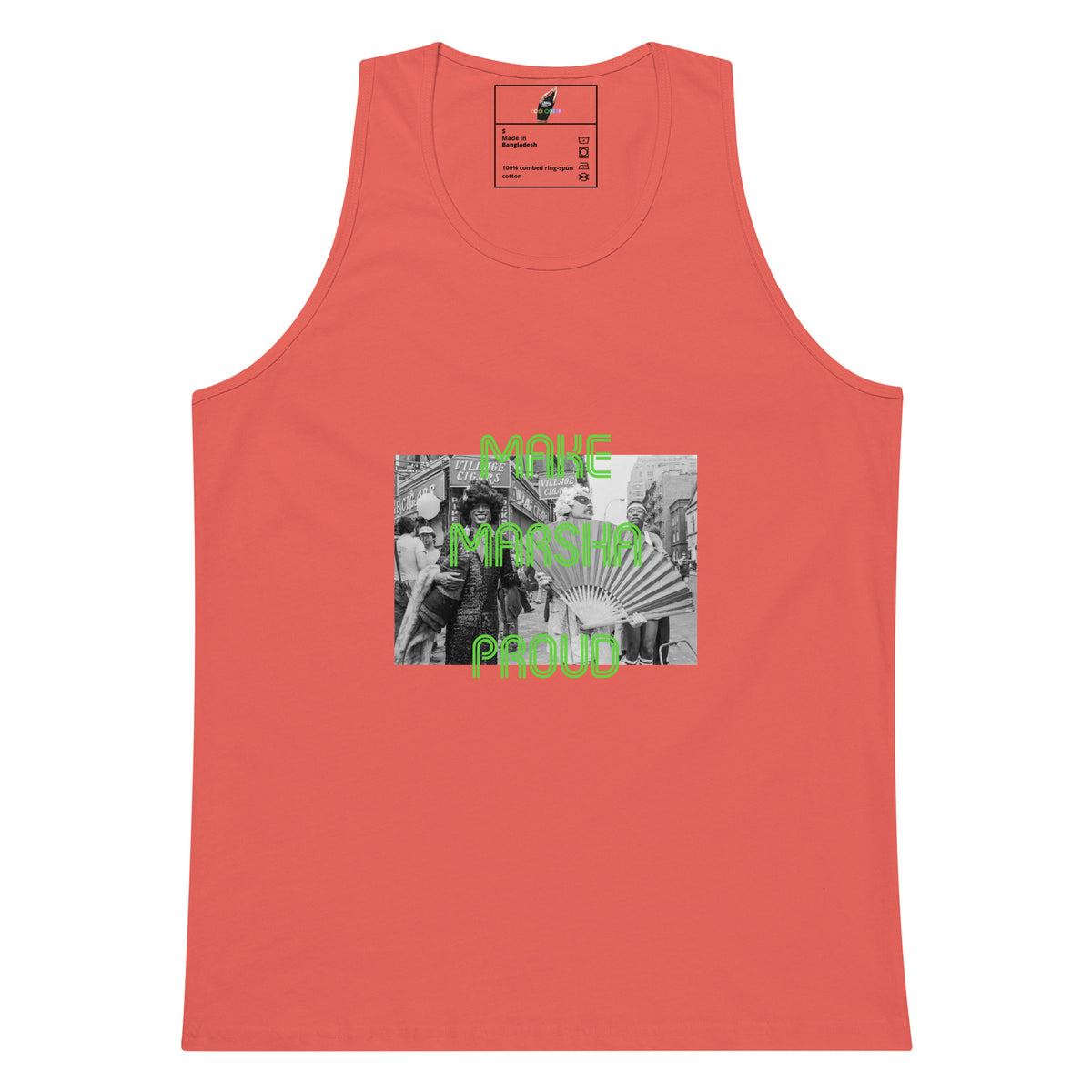 Make Marsha Proud Unisex tank top - Coral