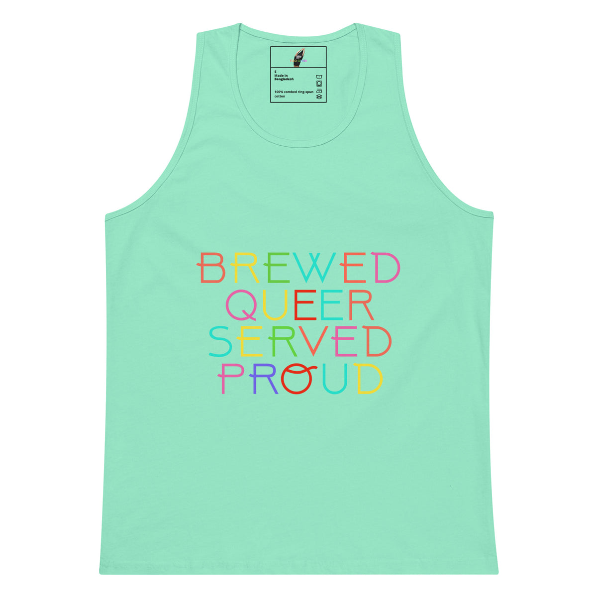 Brewed Queer Served Proud Unisex tank top - Mint