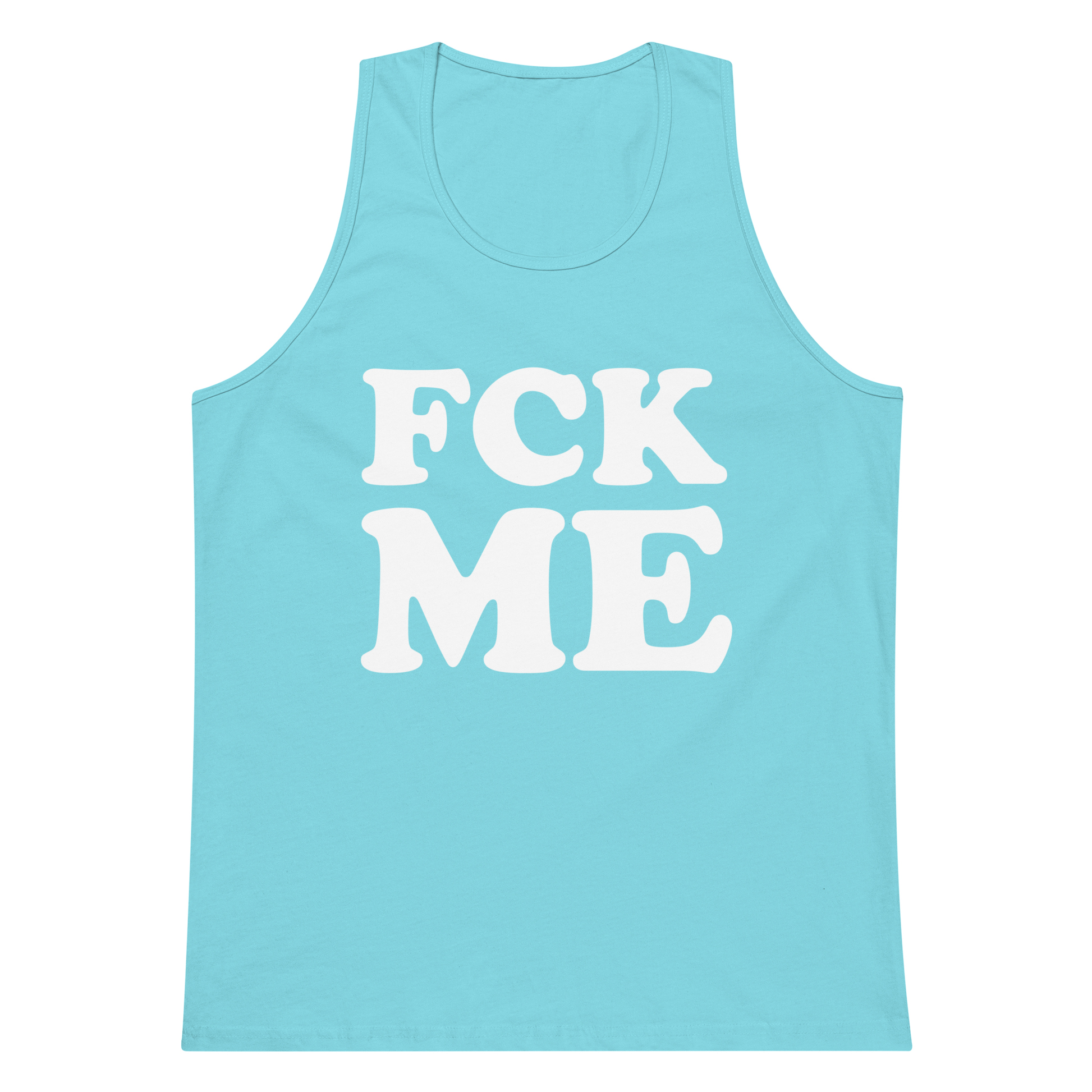 FCK Me Tank Top - Pacific Blue