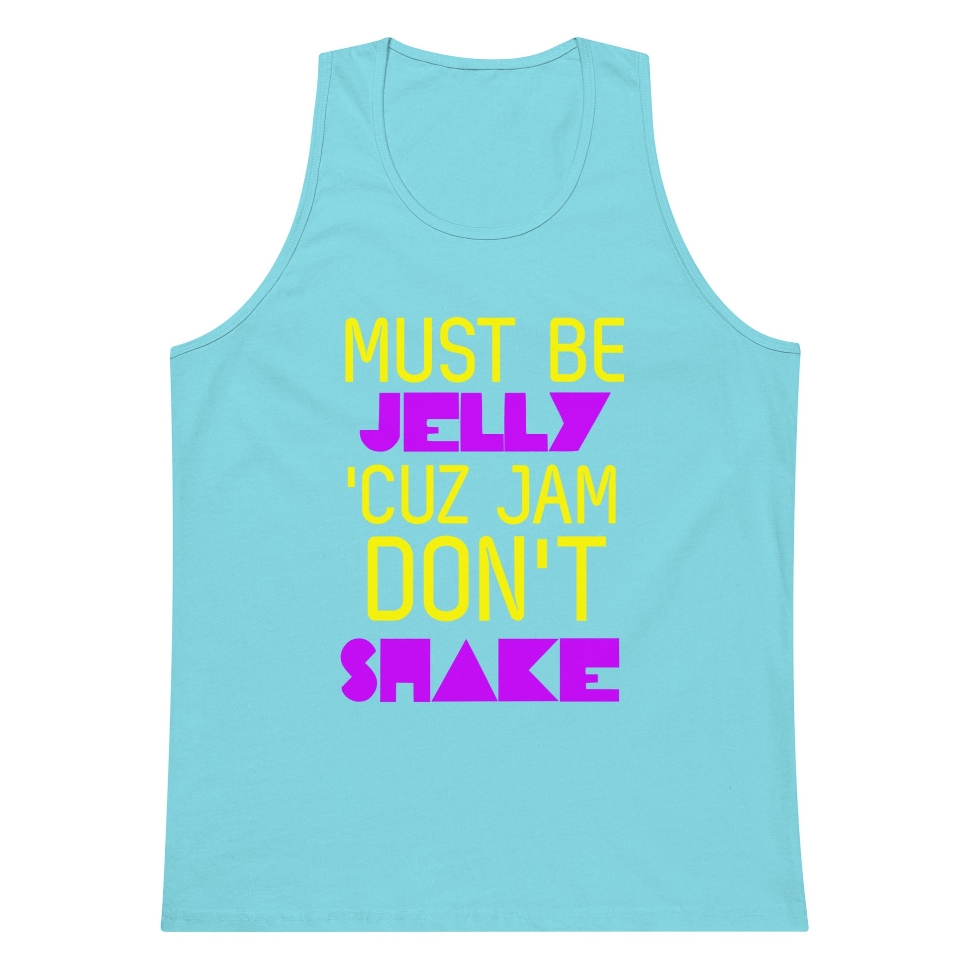Must Be Jelly Cuz Jam Don't Shake Tank Top - Pacific Blue