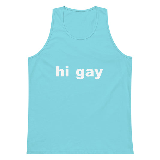 Hi Gay Tank Top - Pacific Blue