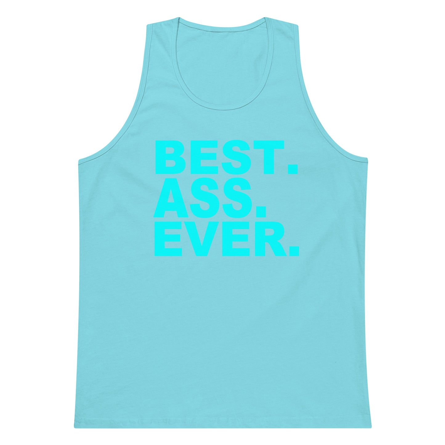 A light blue tank top with the text 'BEST. ASS.