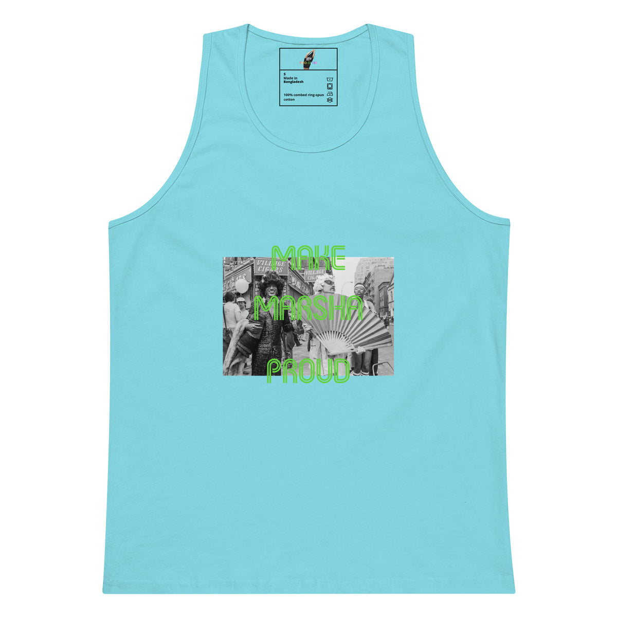 Make Marsha Proud Unisex tank top  Pacific Blue