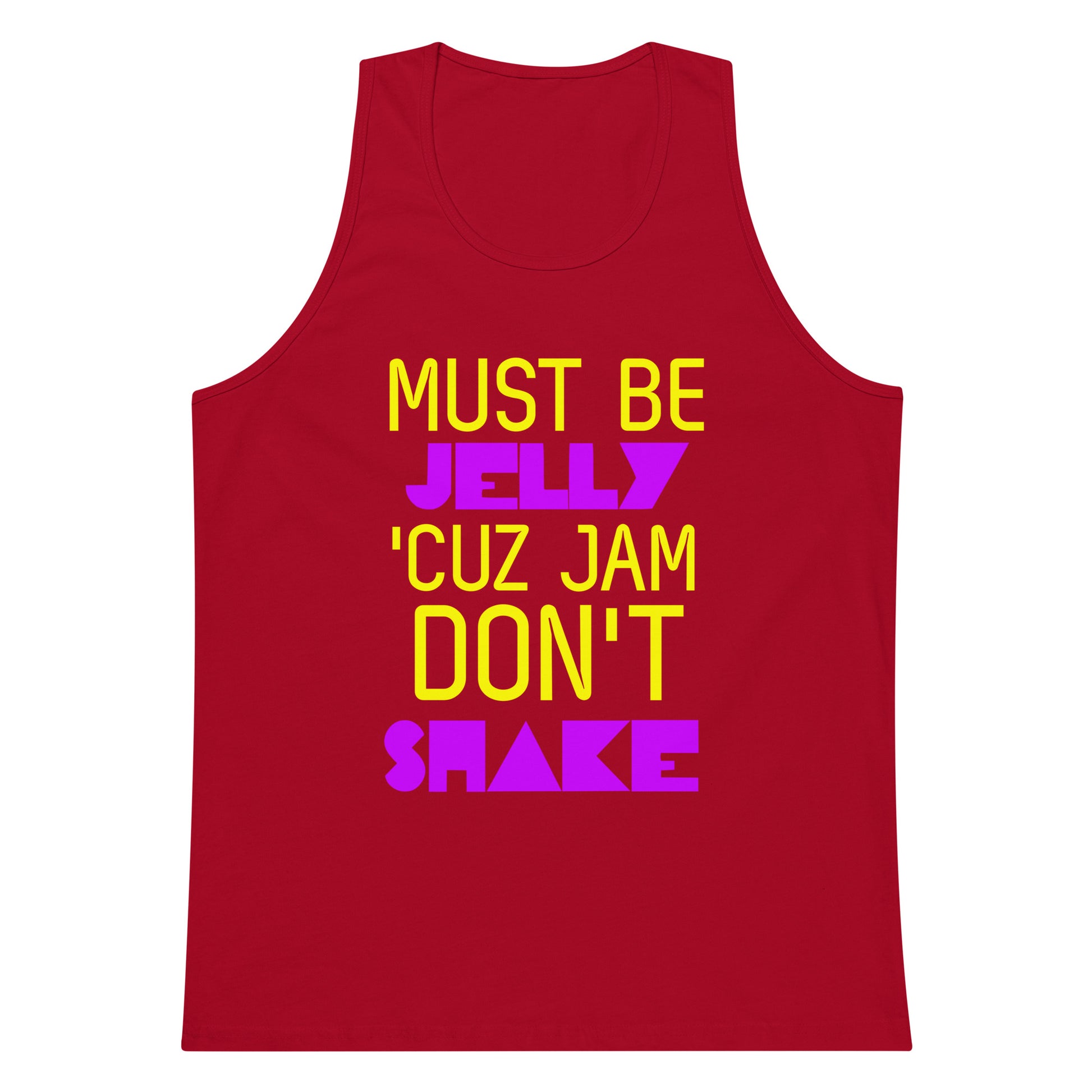 Must Be Jelly Cuz Jam Don't Shake Tank Top - Red