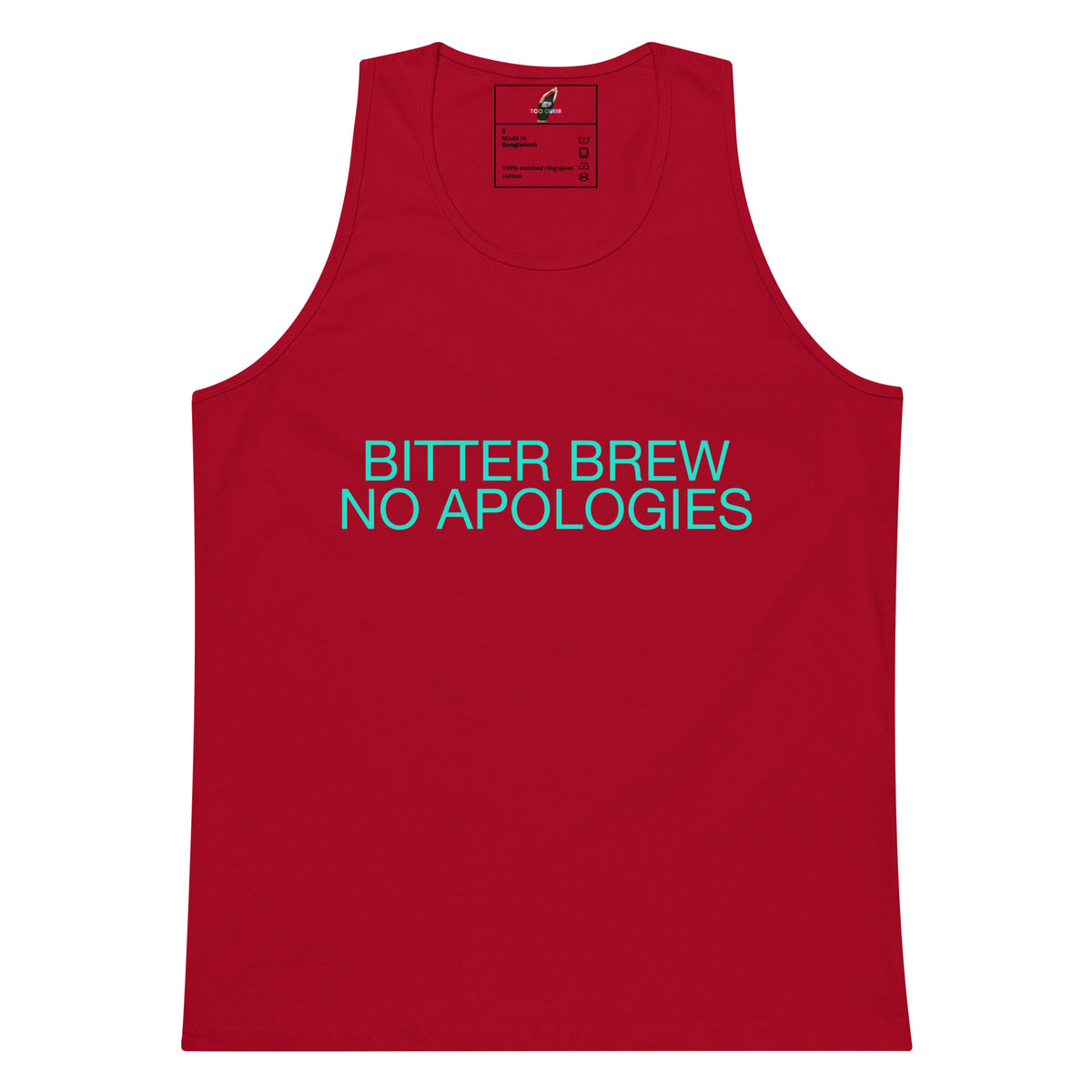 BITTER BREW NO APOLOGIES Unisex tank top - Red