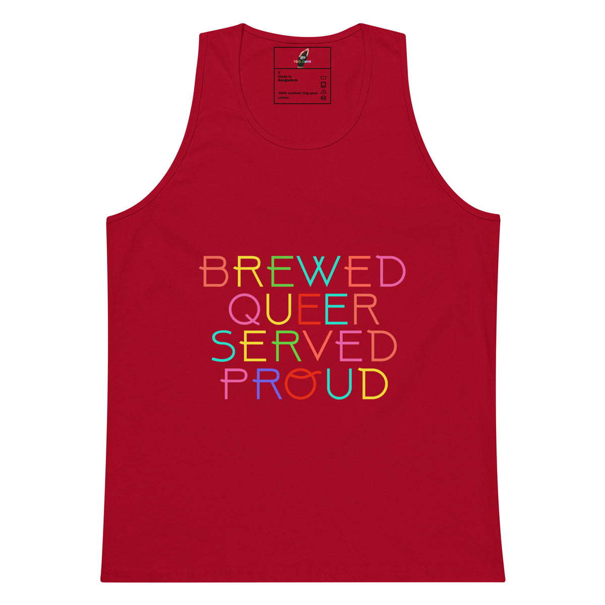 Brewed Queer Served Proud Unisex tank top - Red
