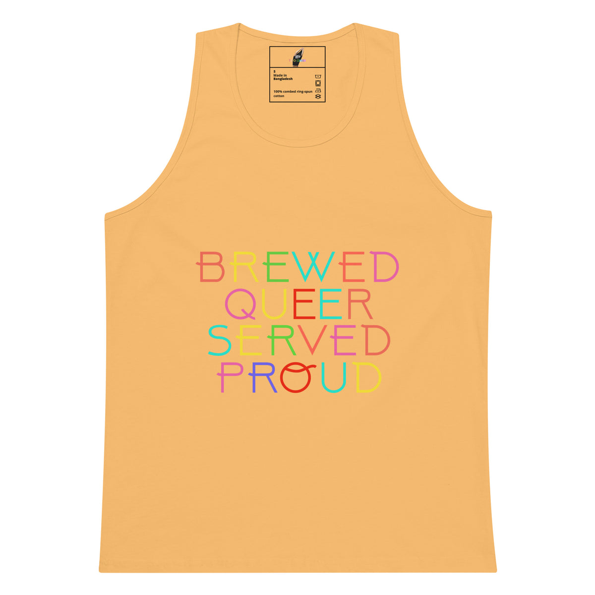 Brewed Queer Served Proud Unisex tank top - Squash