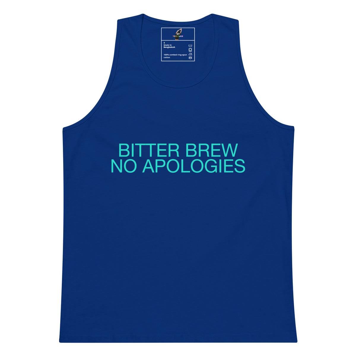 BITTER BREW NO APOLOGIES Unisex tank top - Team Royal