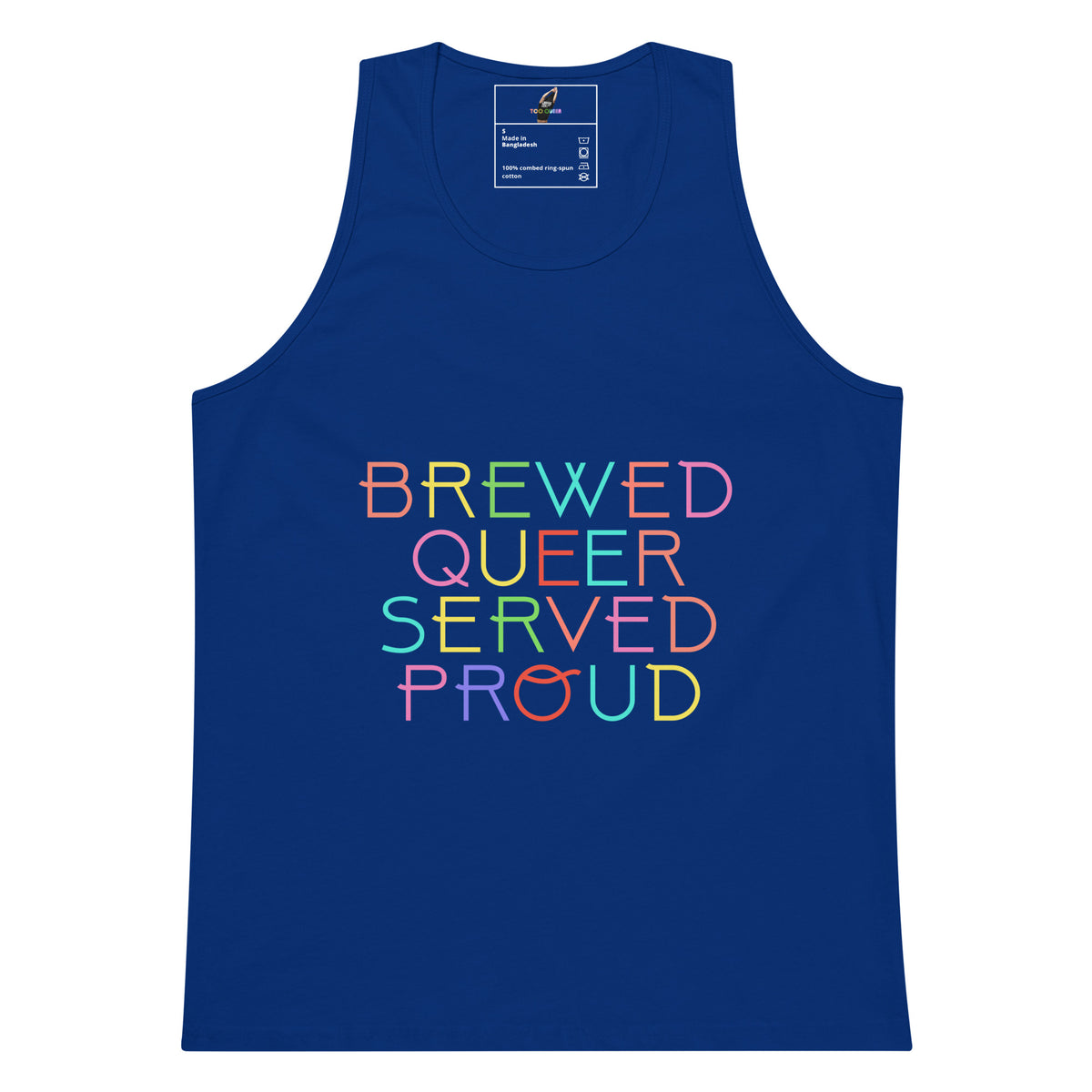 Brewed Queer Served Proud Unisex tank top - Team Royal