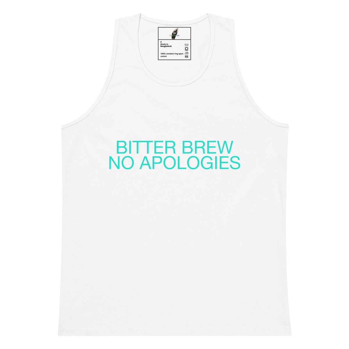 BITTER BREW NO APOLOGIES Unisex tank top - White