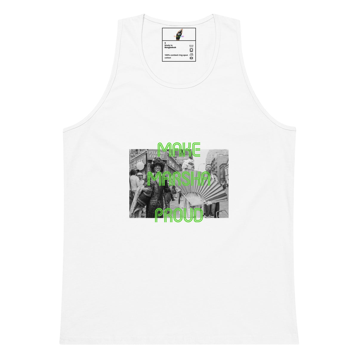 Make Marsha Proud Unisex tank top - White