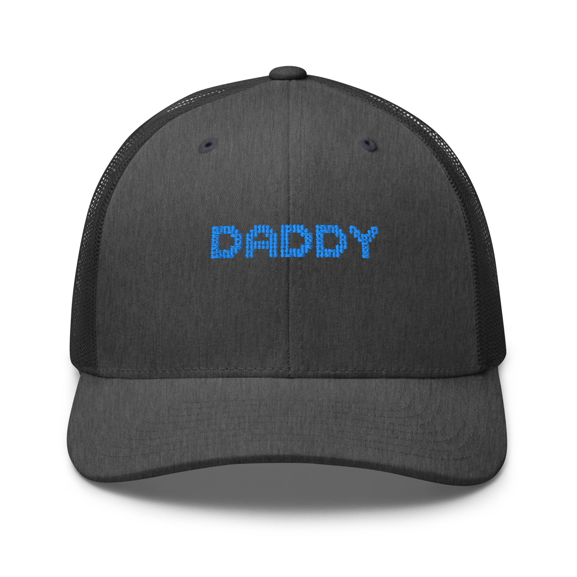 Dark gray cap with 'Believe in you' text on a white background