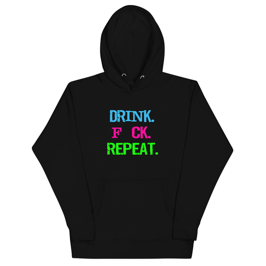 Drink. F*CK. Repeat. Hoodie - Black