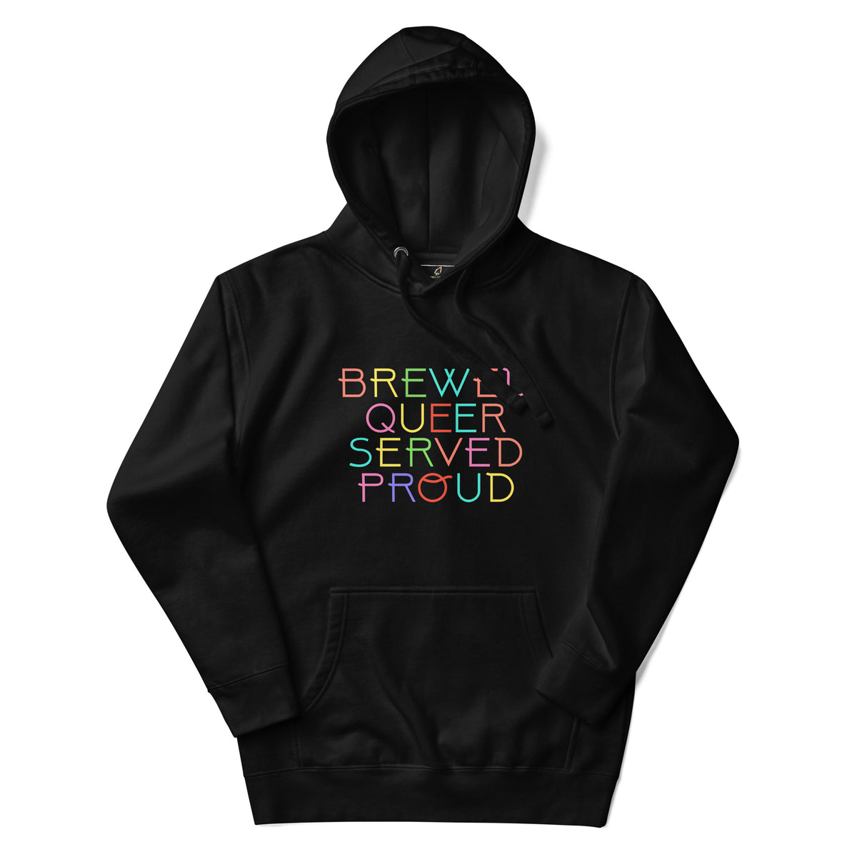 Brewed Queer Served Proud Unisex Hoodie - Black
