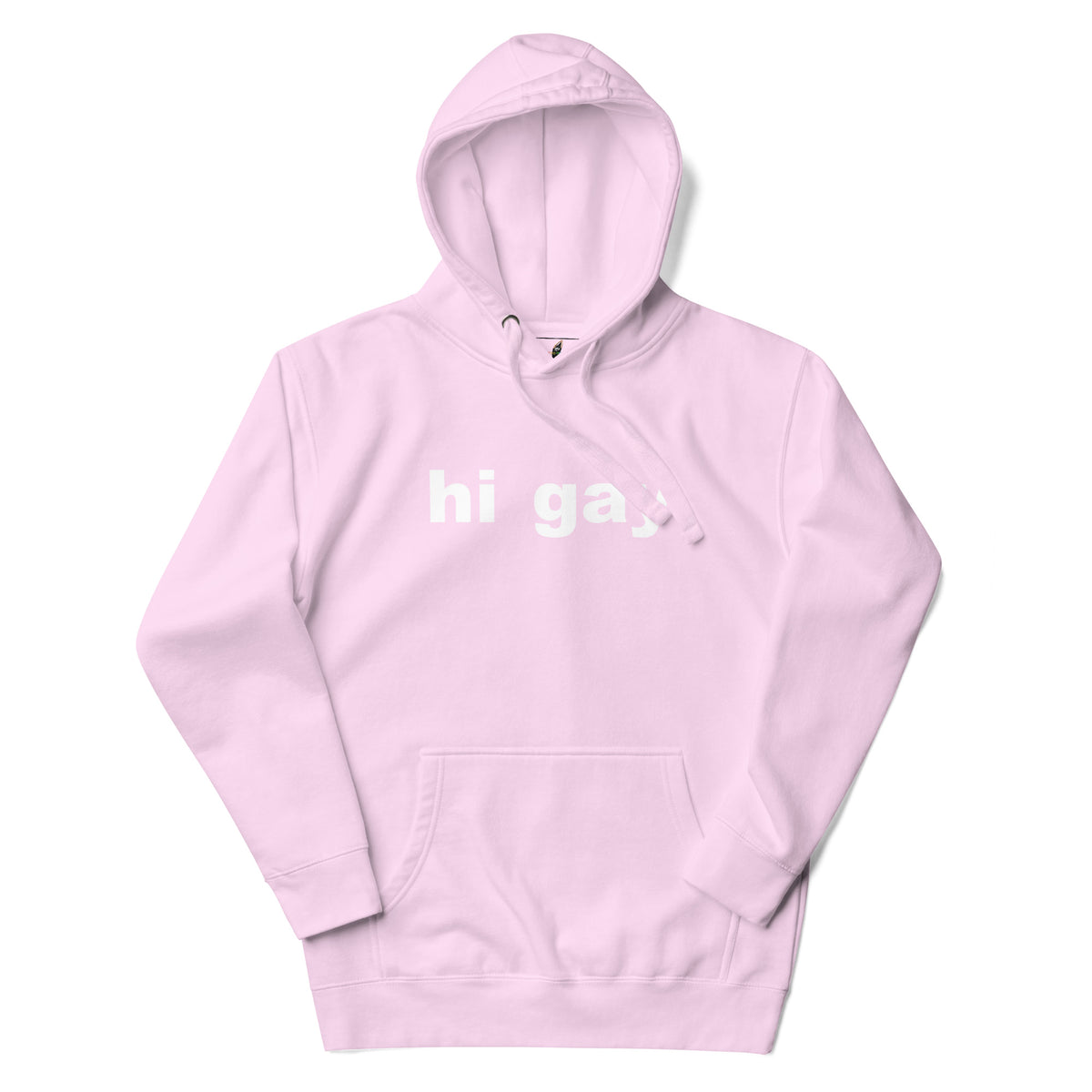 Pink hoodie with brand logo on a white background