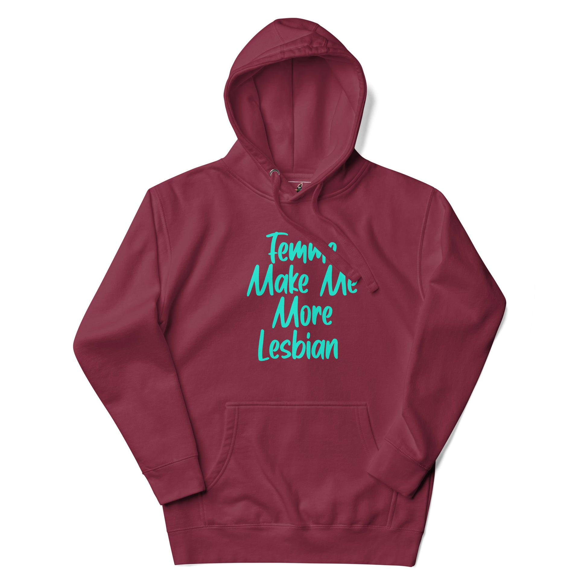 Maroon hoodie with 'DAD' graphic on a white background