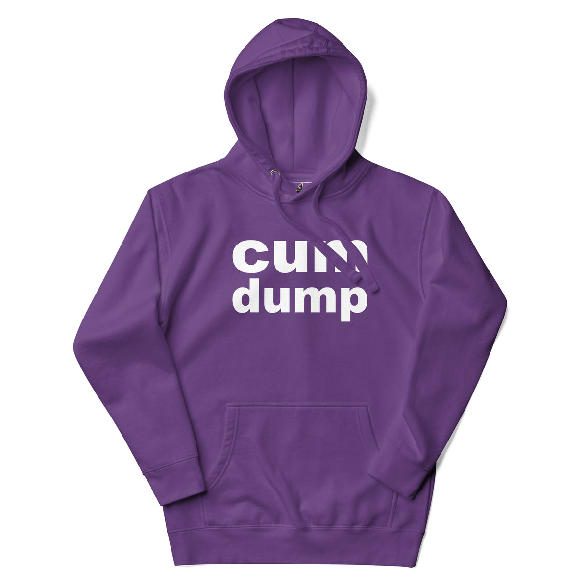 Purple hoodie with 'Hump for Joy' text on a white background