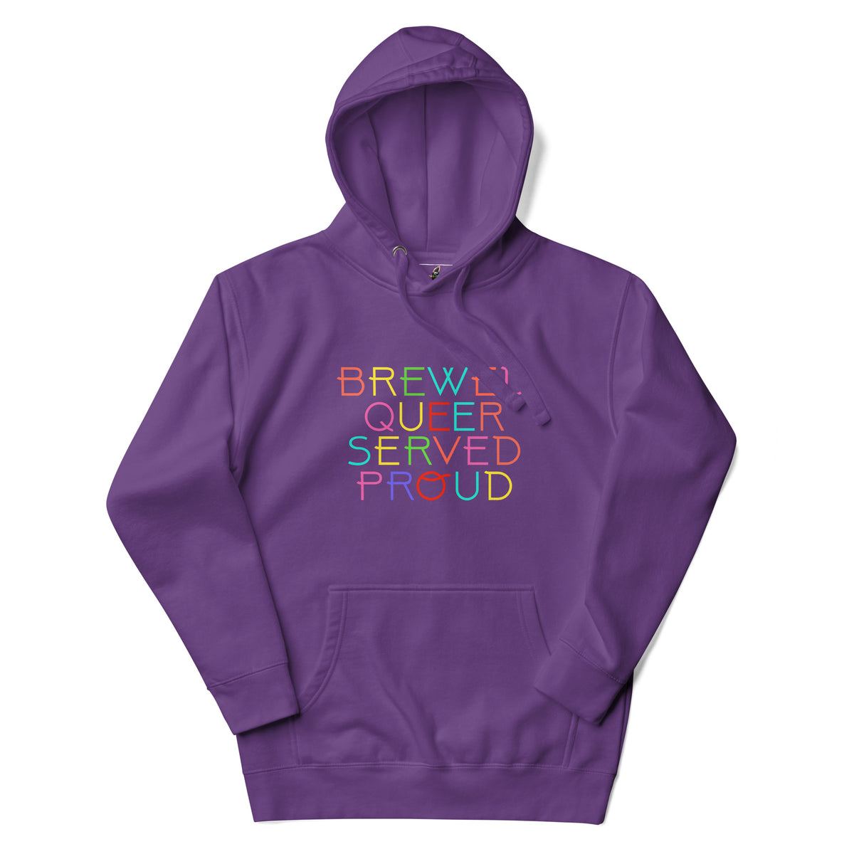 Brewed Queer Served Proud Unisex Hoodie - Purple
