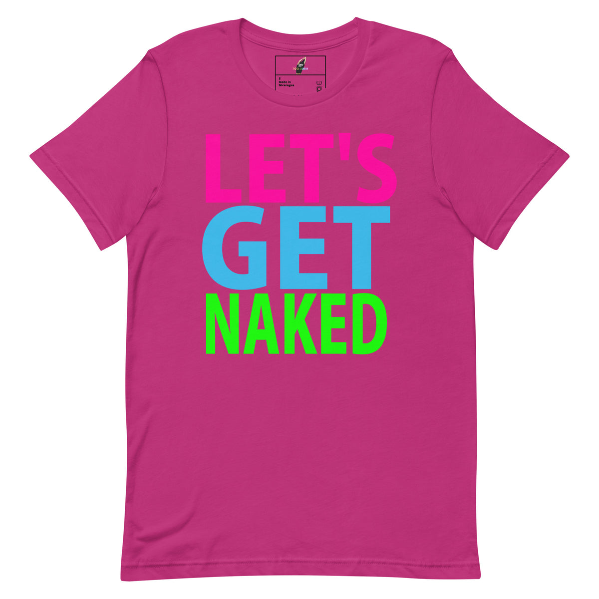 Let't Get Naked T Shirt - Berry