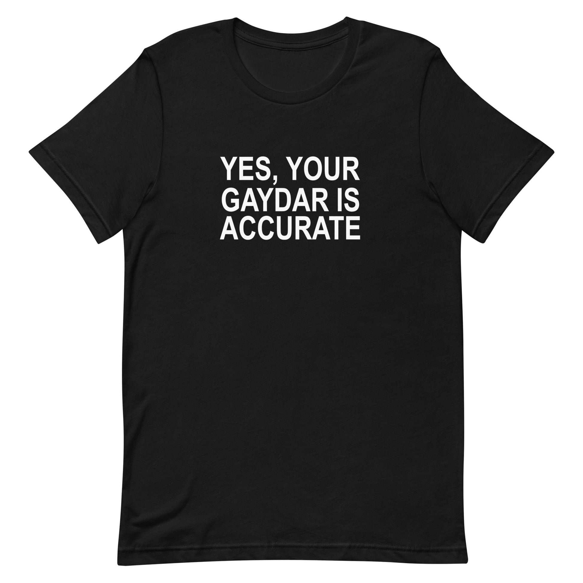Yes, Your GAYDAR Is Accurate T Shirt - Black