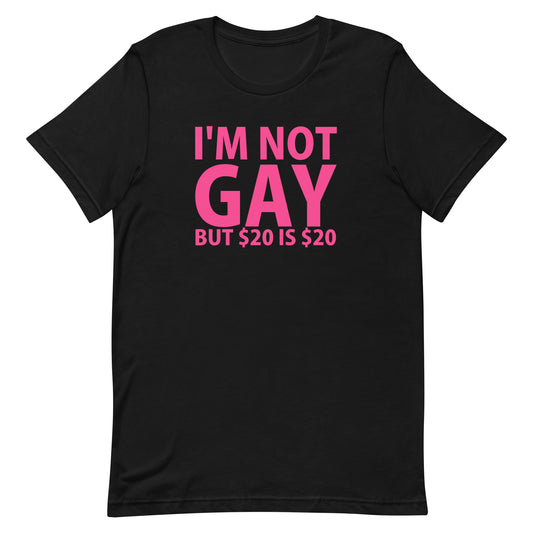 I'm Not Gay But $20 is $20 T-Shirt - Black