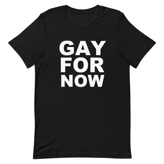 Gay For Now T Shirt - Black