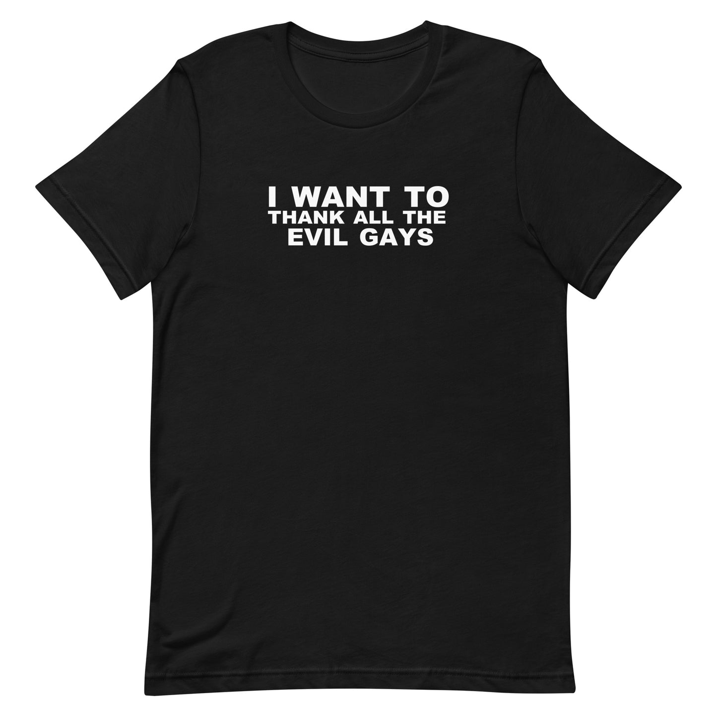 I Want To Thank All The Evil Gays T Shirt - Black